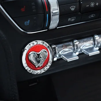 Украса на капачката на Бутона за Стартиране/Спиране на Двигателя на Автомобила Keyless Cobra Cover Вътрешно гласове за Ford Mustang 2015+