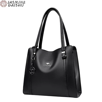 Чанти от естествена мека кожа, за жени, реколта чанта-тоут на рамото, луксозен дизайнерски женски чантата е с голям капацитет, основните чанта